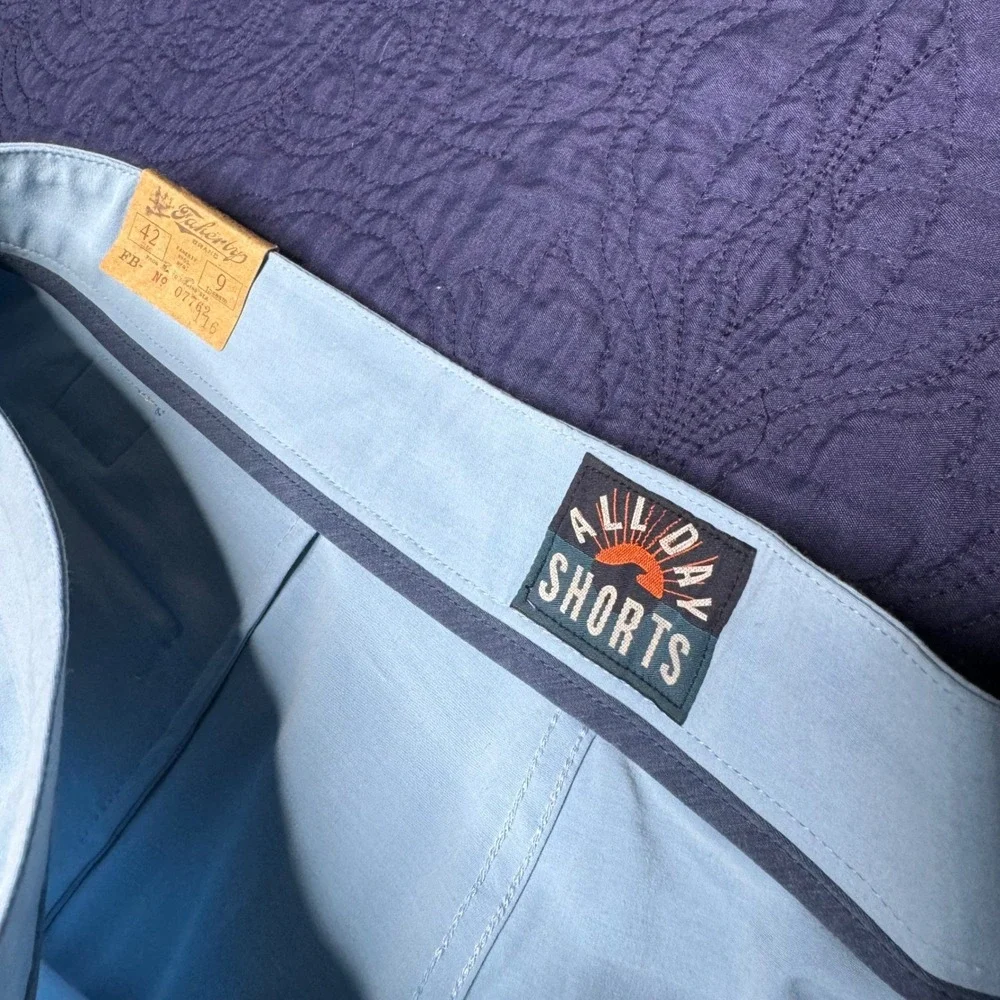 Faherty All Day Shorts Men's Size 42 Light Blue‎ Recycled Blend Stretch Casual